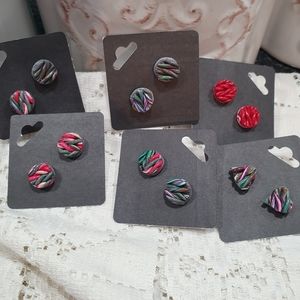 Handmade clay post earrings